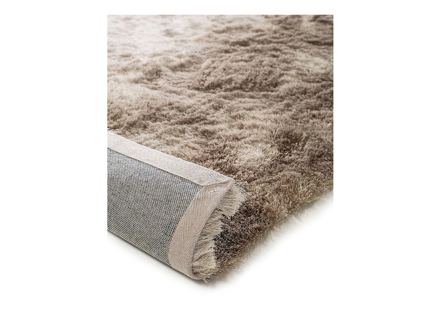 Tapis à poils longs Whisper Beige/Marron clair 150x150 cm