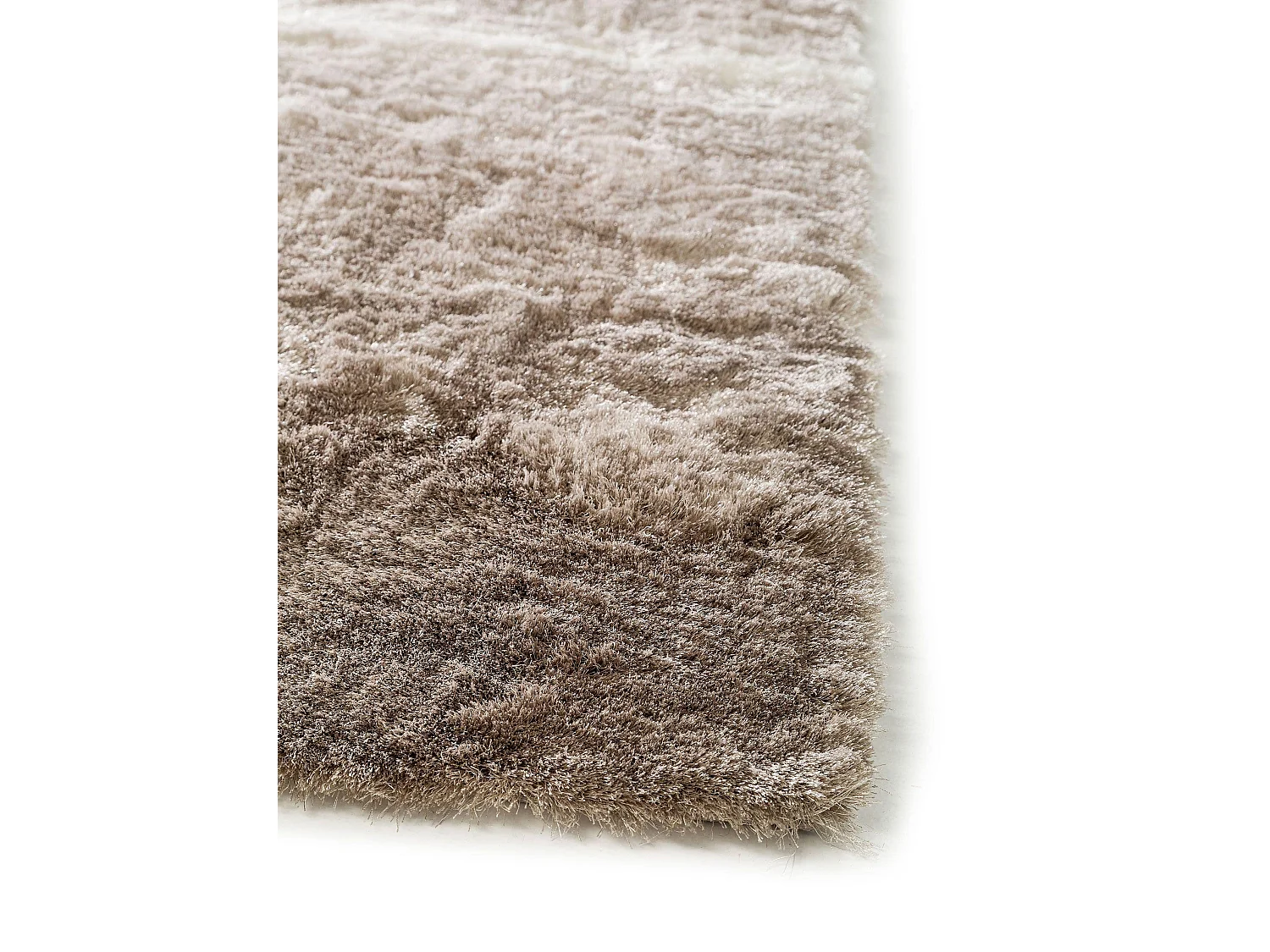 Tapis à poils longs Whisper Beige/Marron clair 150x150 cm