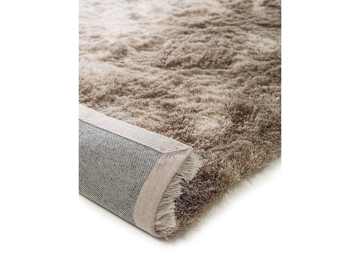 Tapis à poils longs Whisper Beige/Marron clair 150x150 cm