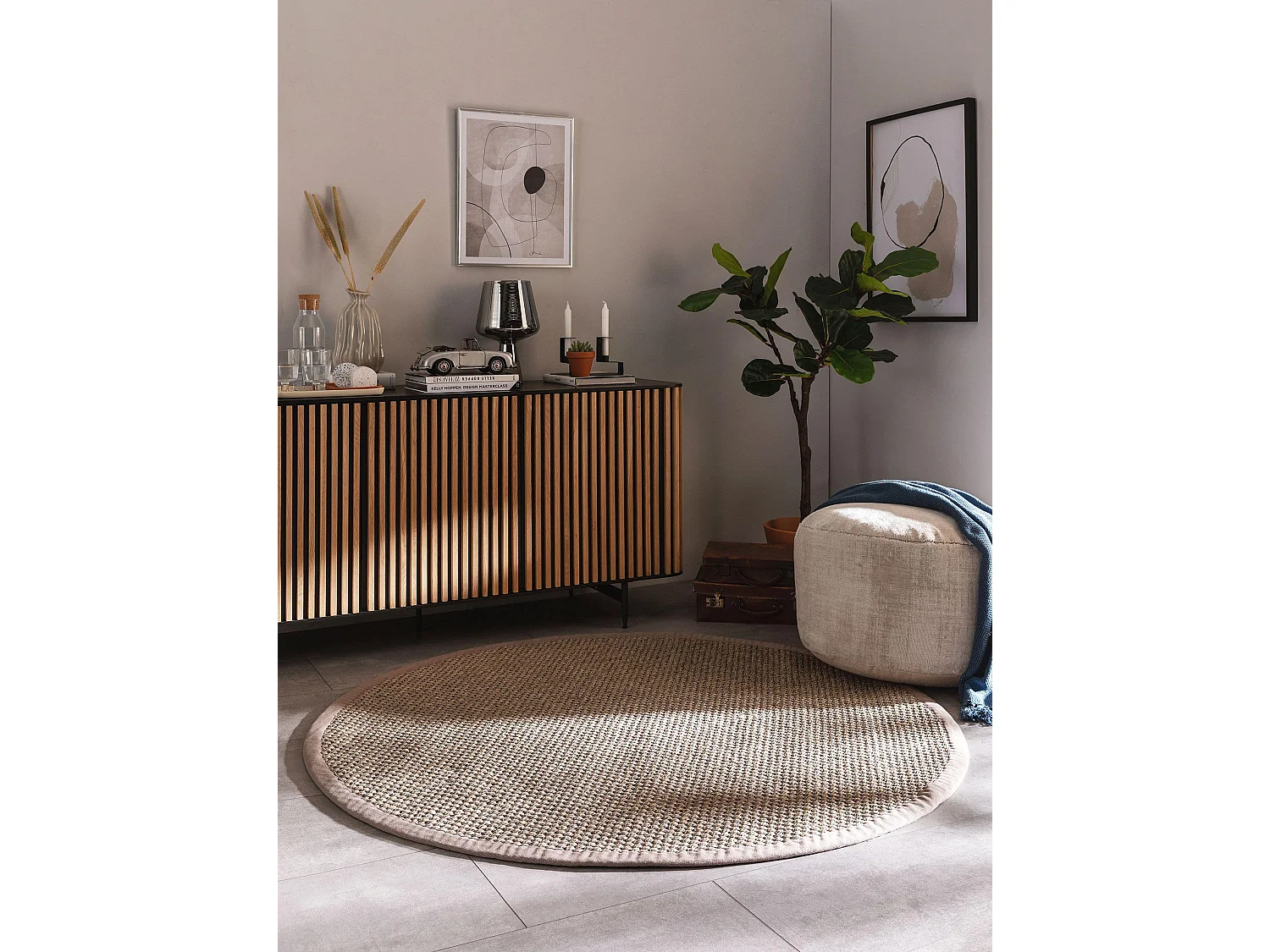 Tapis sisal Greta Gris ø 250 cm rond