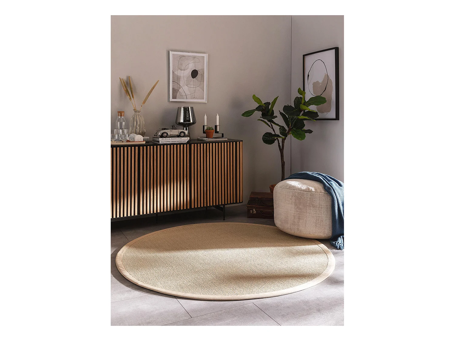 Tapis sisal Sana Crème ø 250 cm rond