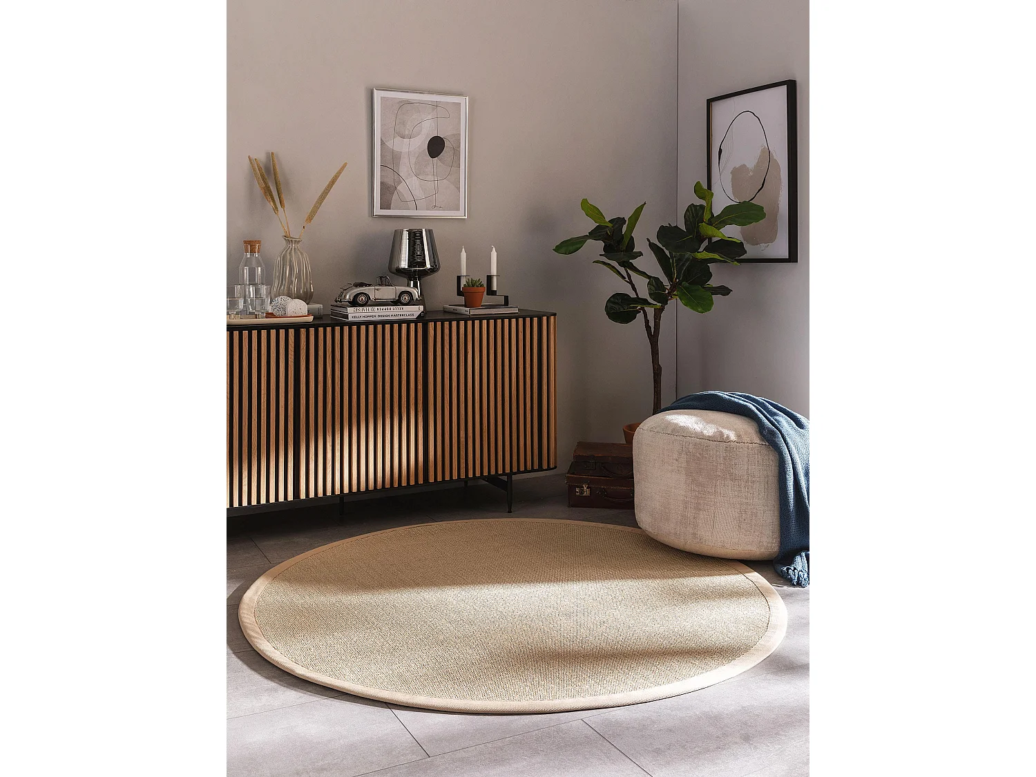 Tapis sisal Sana Crème ø 250 cm rond