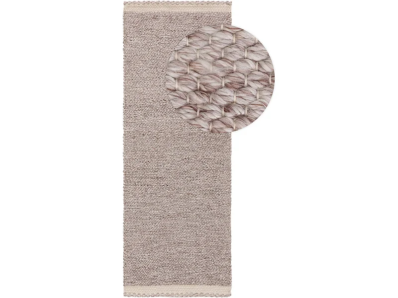 Tapis fabriqué à partir de matériaux recyclés Kiah Crème/Taupe 70x200 cm