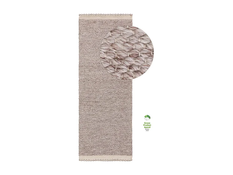 Tapis fabriqué à partir de matériaux recyclés Kiah Crème/Taupe 70x200 cm