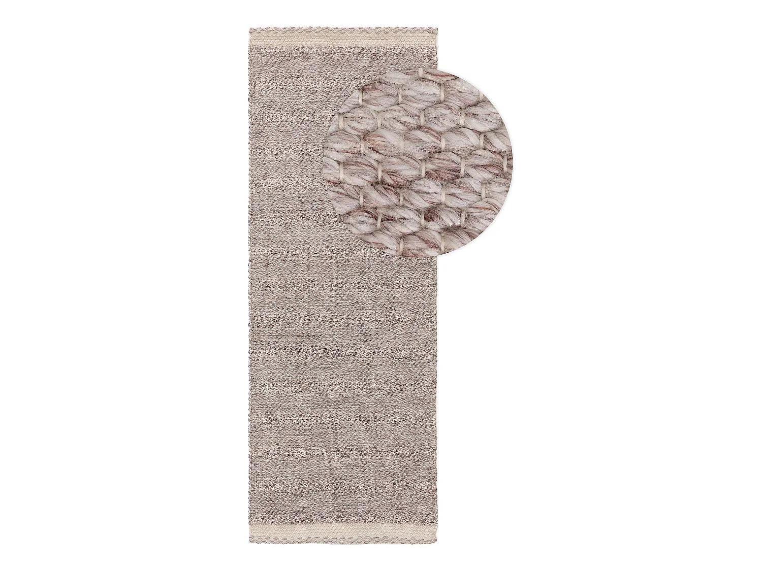 Tapis fabriqué à partir de matériaux recyclés Kiah Crème/Taupe 70x200 cm