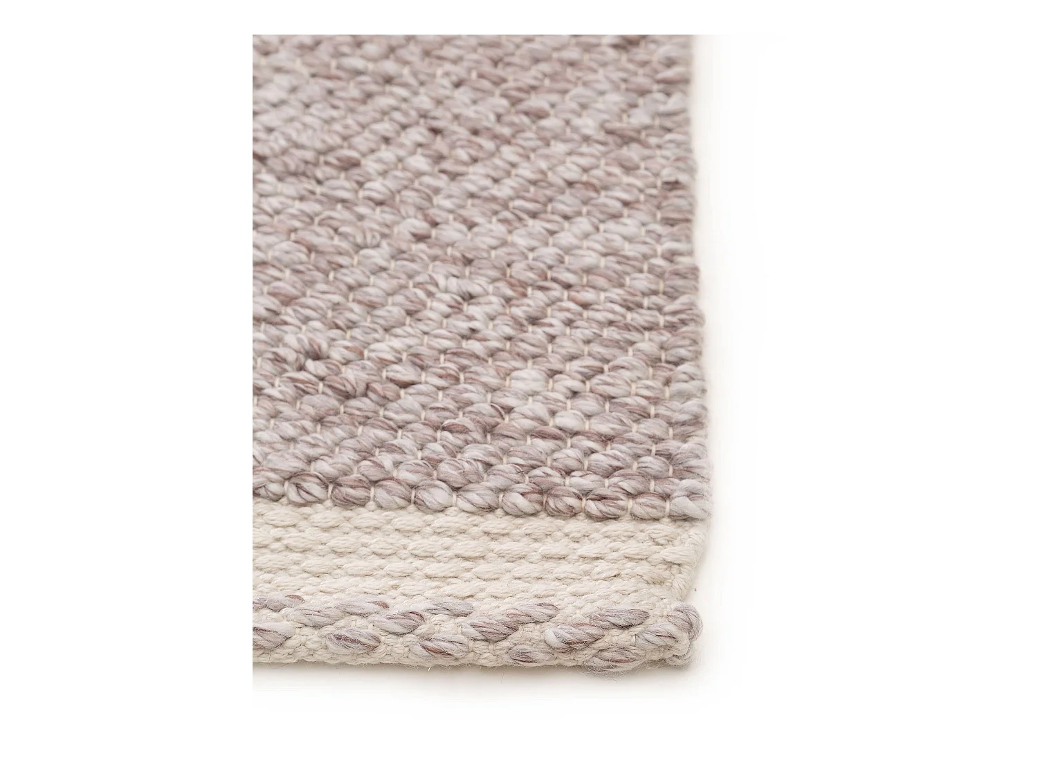 Tapis fabriqué à partir de matériaux recyclés Kiah Crème/Taupe 70x200 cm