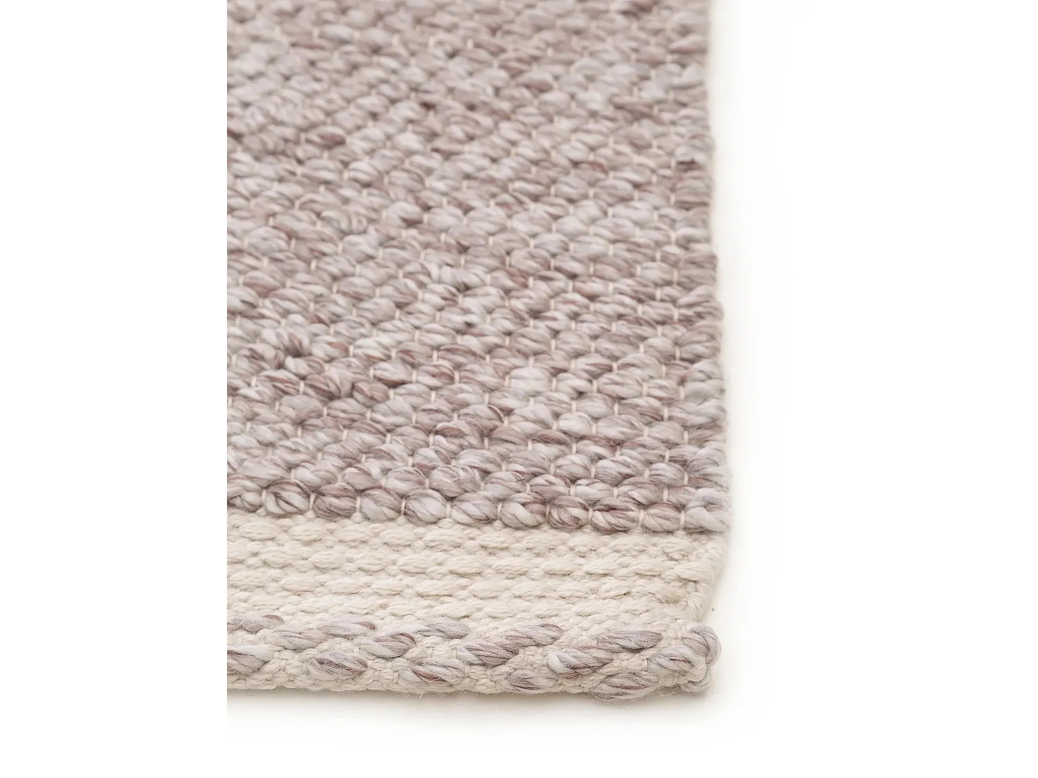 Tapis fabriqué à partir de matériaux recyclés Kiah Crème/Taupe 70x200 cm