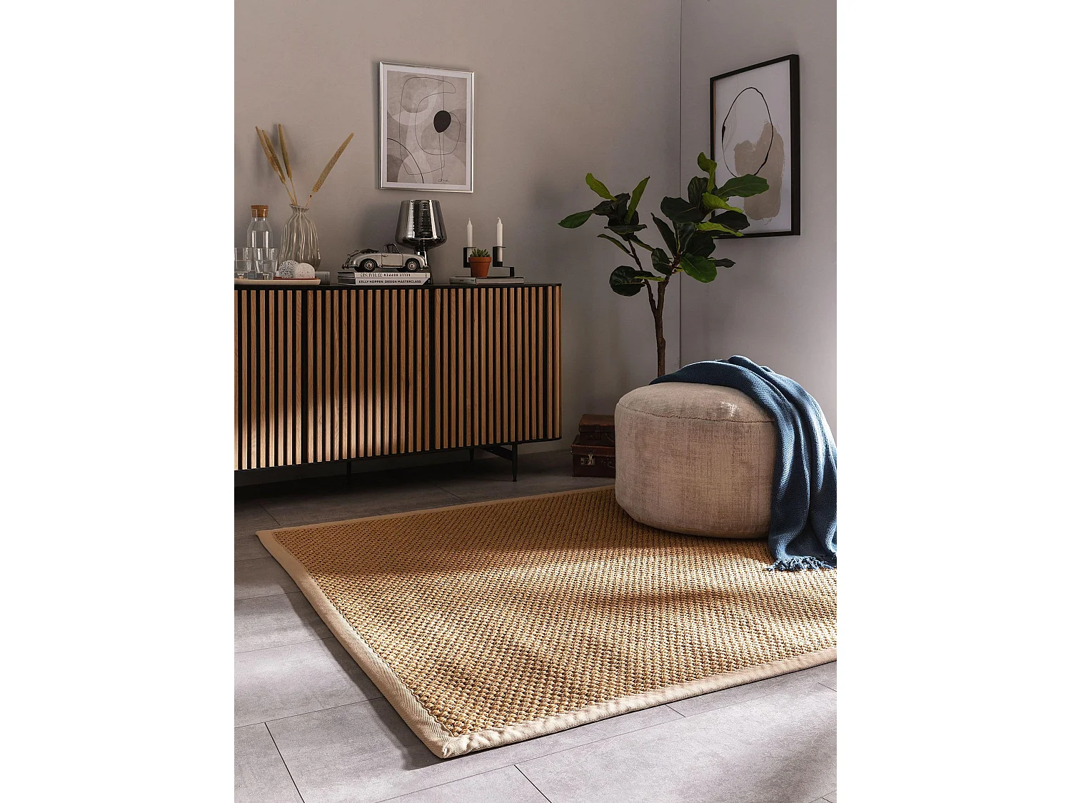 Tapis sisal Greta Beige 150x150 cm