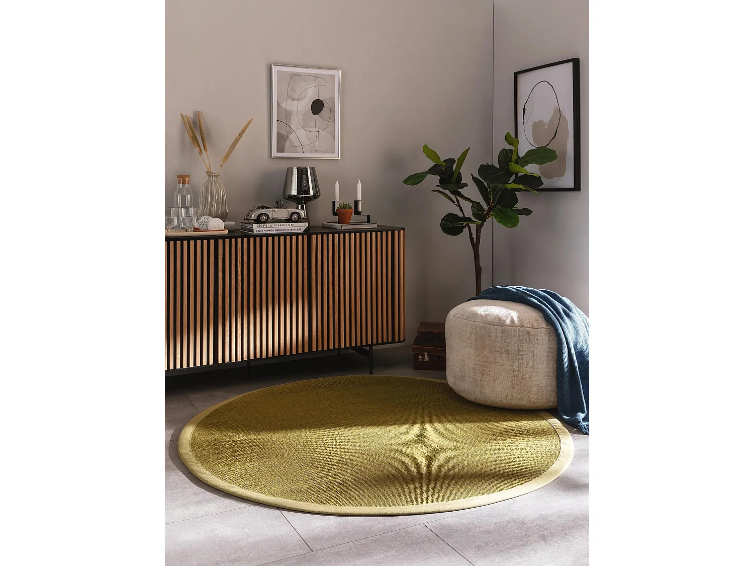 Tapis sisal Sana Vert ø 150 cm rond