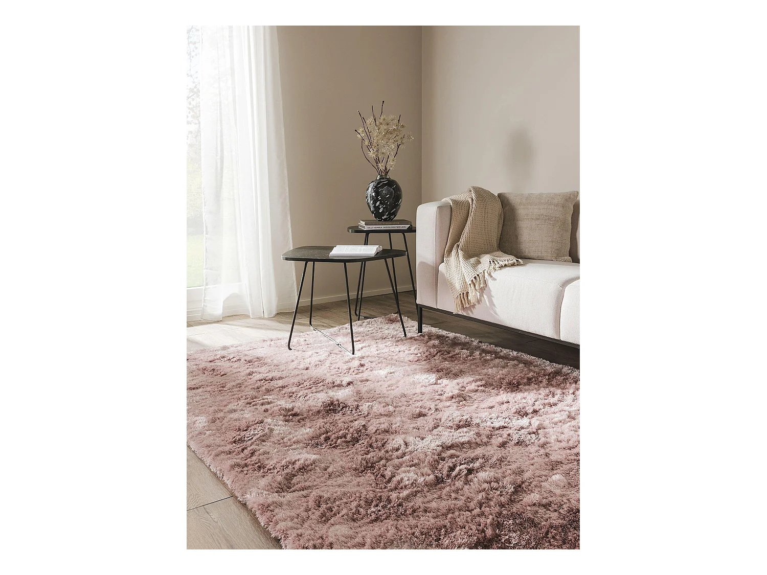 Tapis à poils longs Whisper Rose 200x290 cm