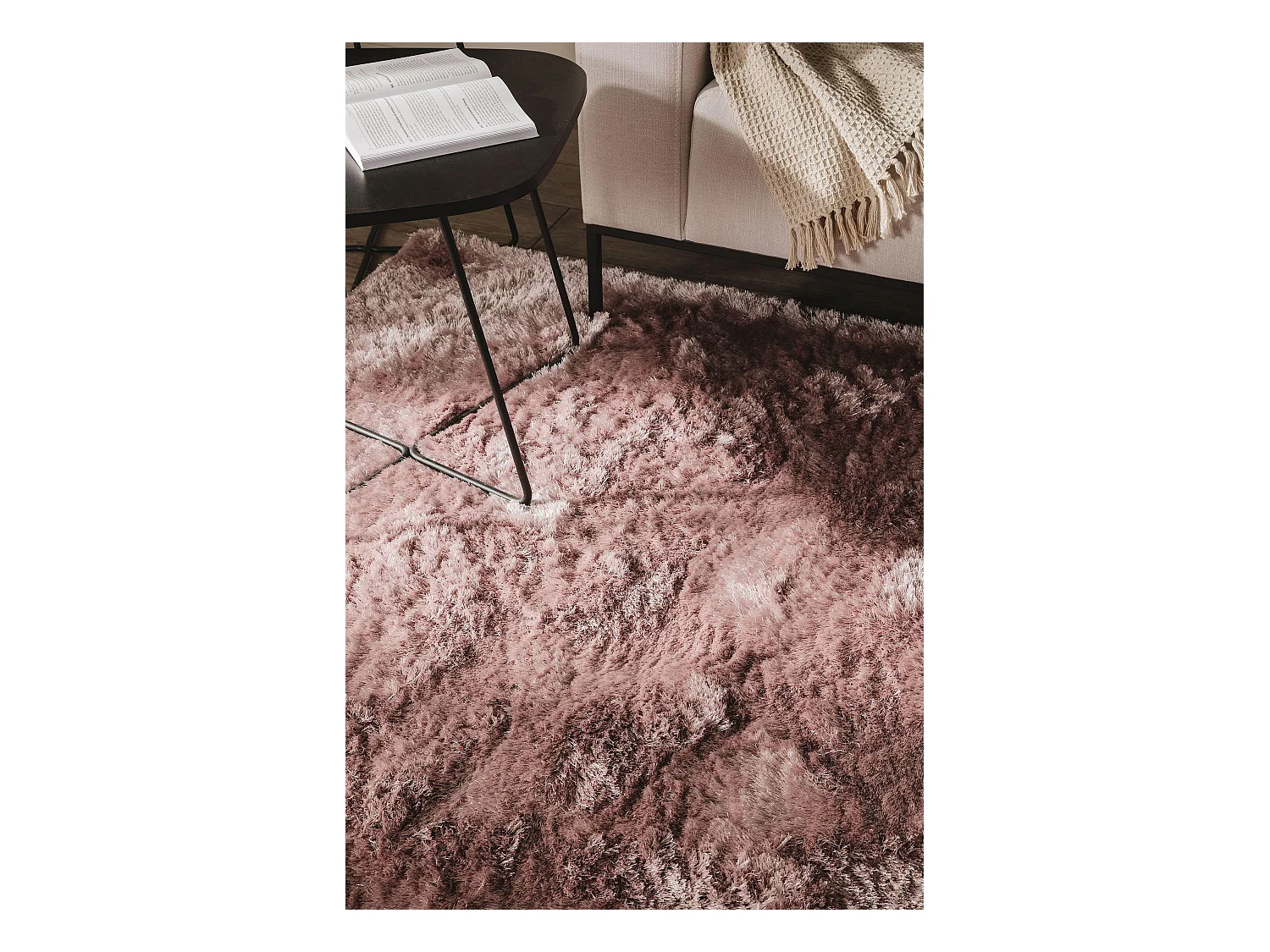 Tapis à poils longs Whisper Rose 200x290 cm