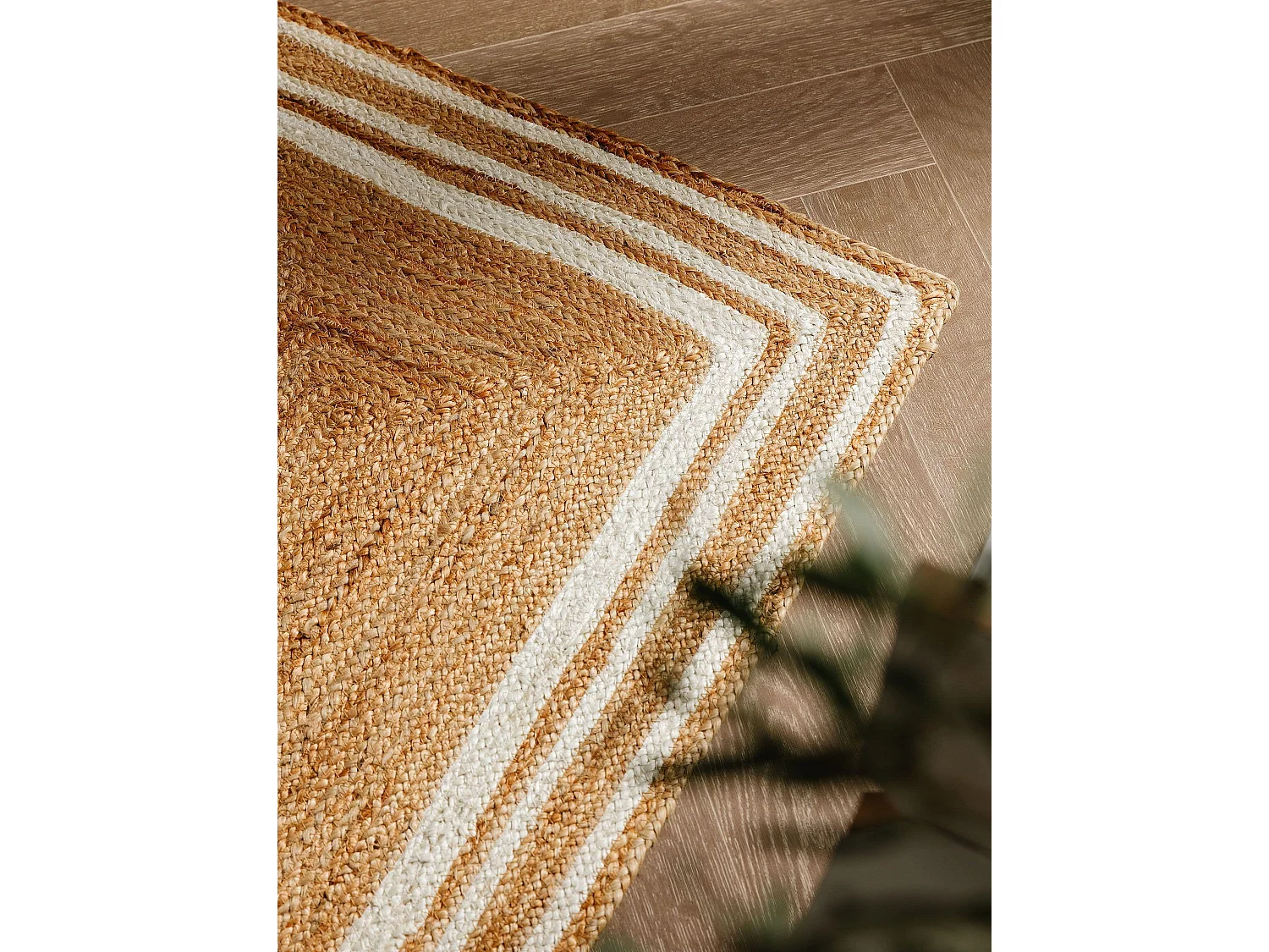 Tapis de jute Jutta Blanc 70x200 cm