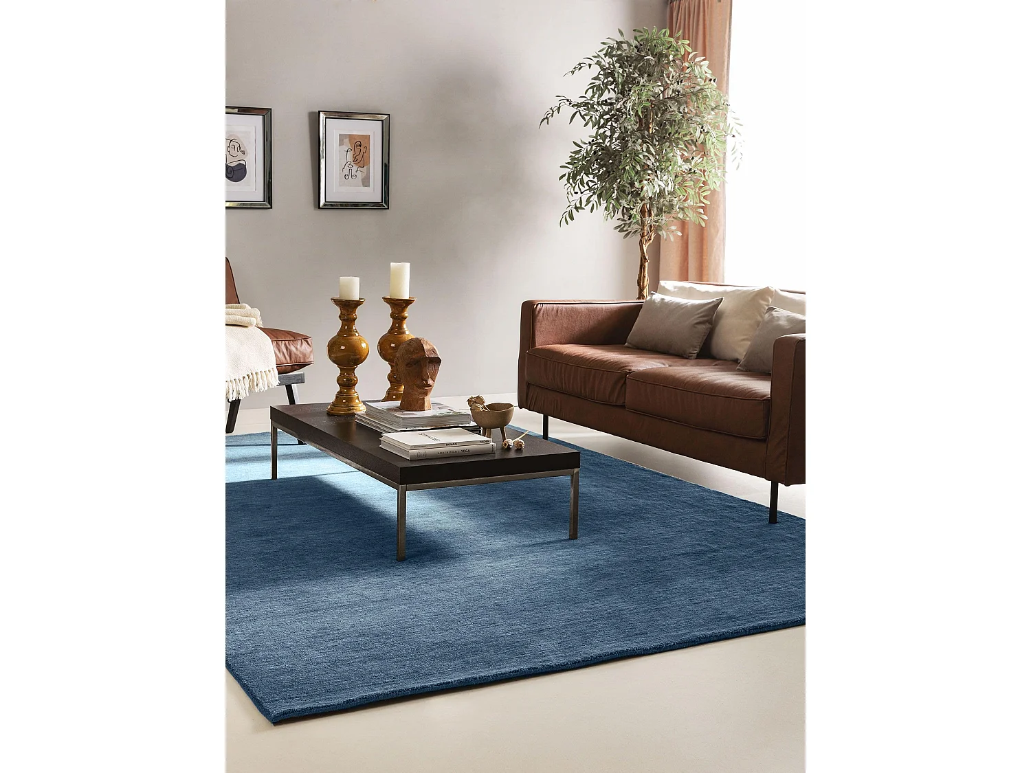 Tapis de laine Jamal Bleu 250x350 cm