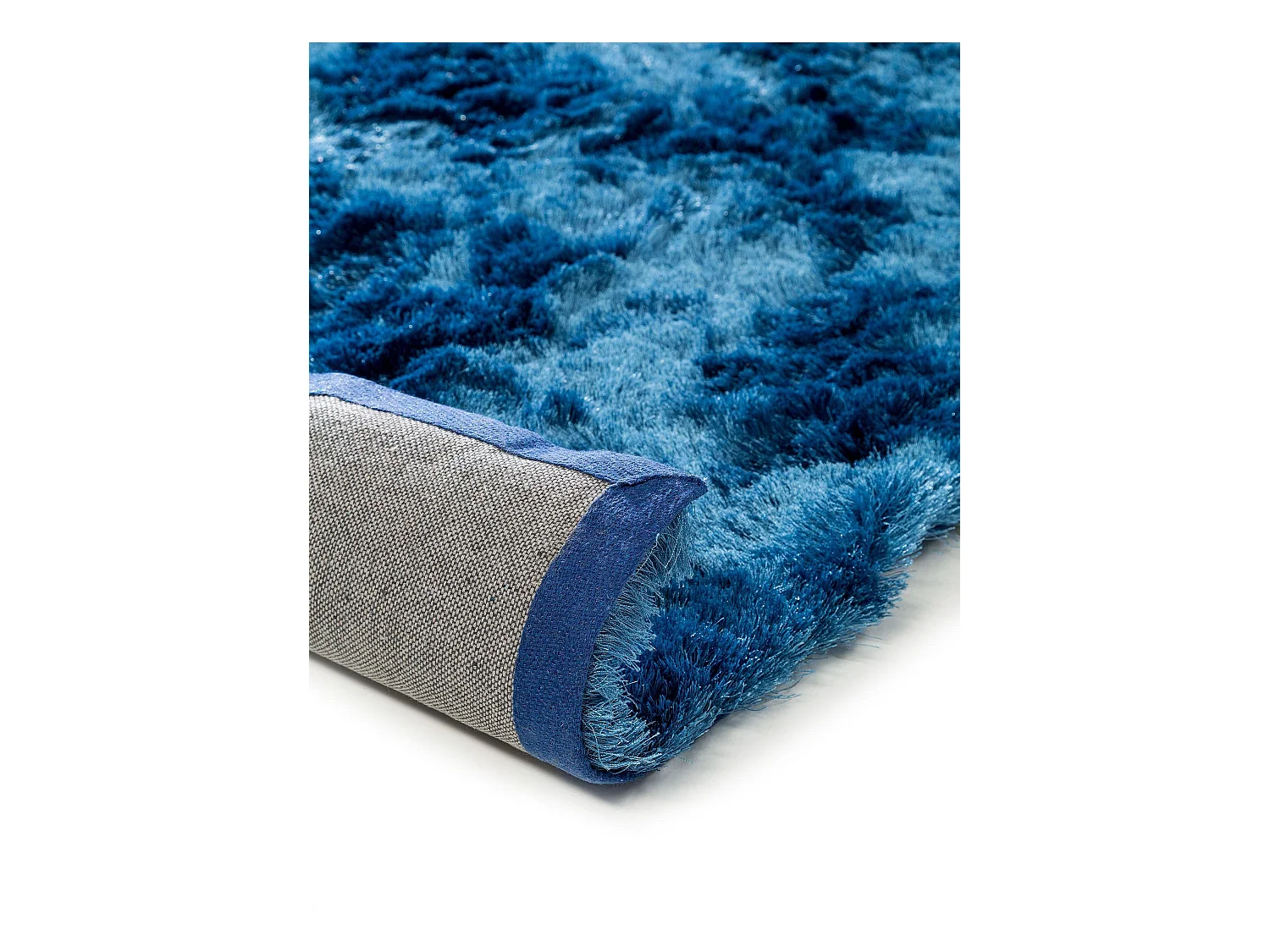 Tapis à poils longs Whisper Bleu 60x60 cm