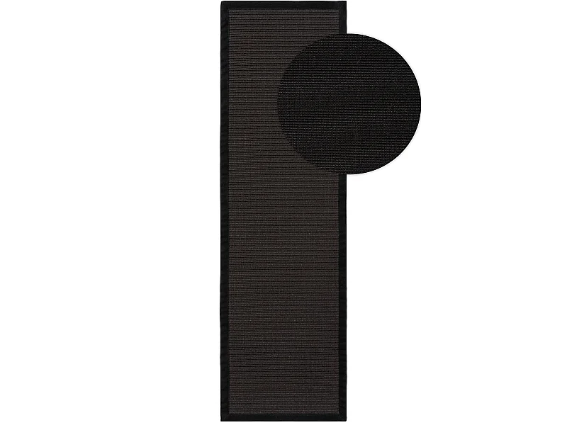 Tapis sisal Sana Noir 70x300 cm