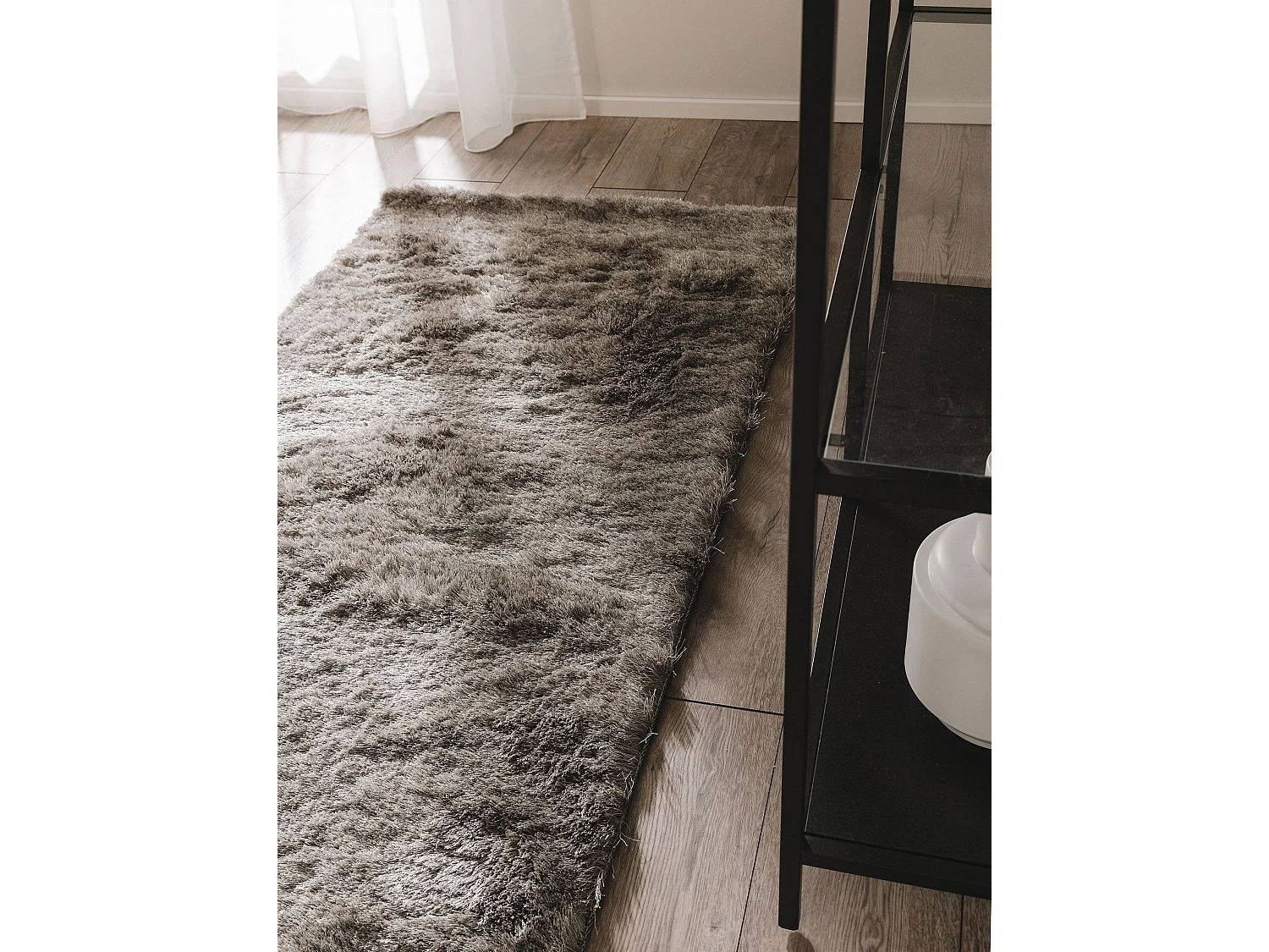 Tapis à poils longs Whisper Gris 80x300 cm