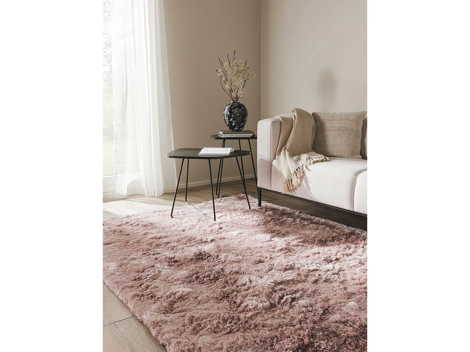 Tapis à poils longs Whisper Rose 240x340 cm