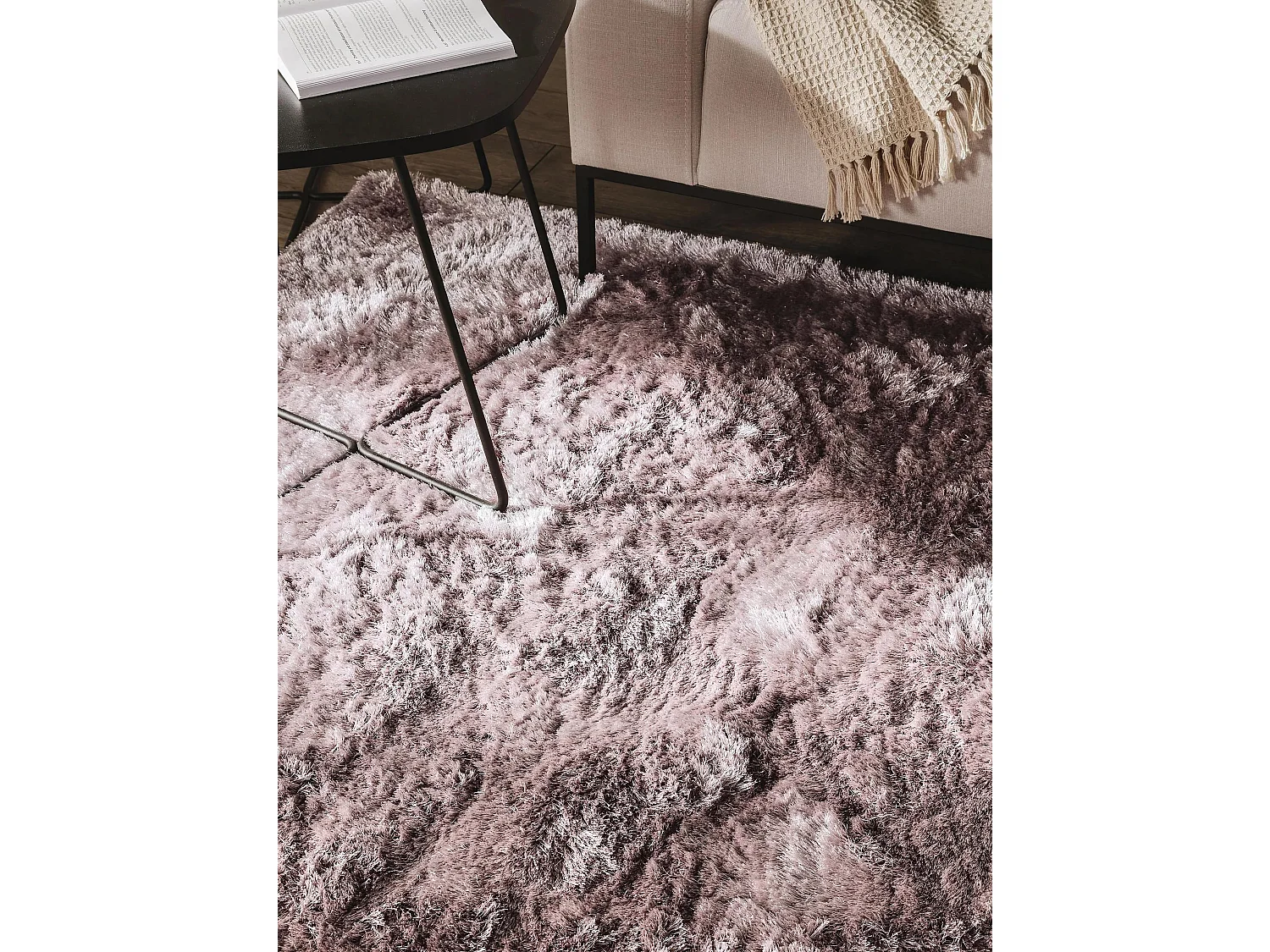 Tapis à poils longs Whisper Rose 240x340 cm