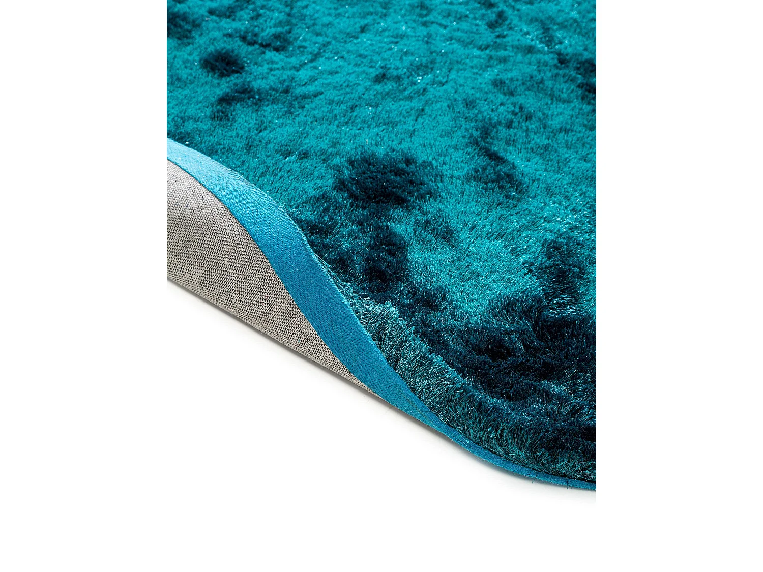 Tapis à poils longs Whisper Turquoise ø 80 cm rond