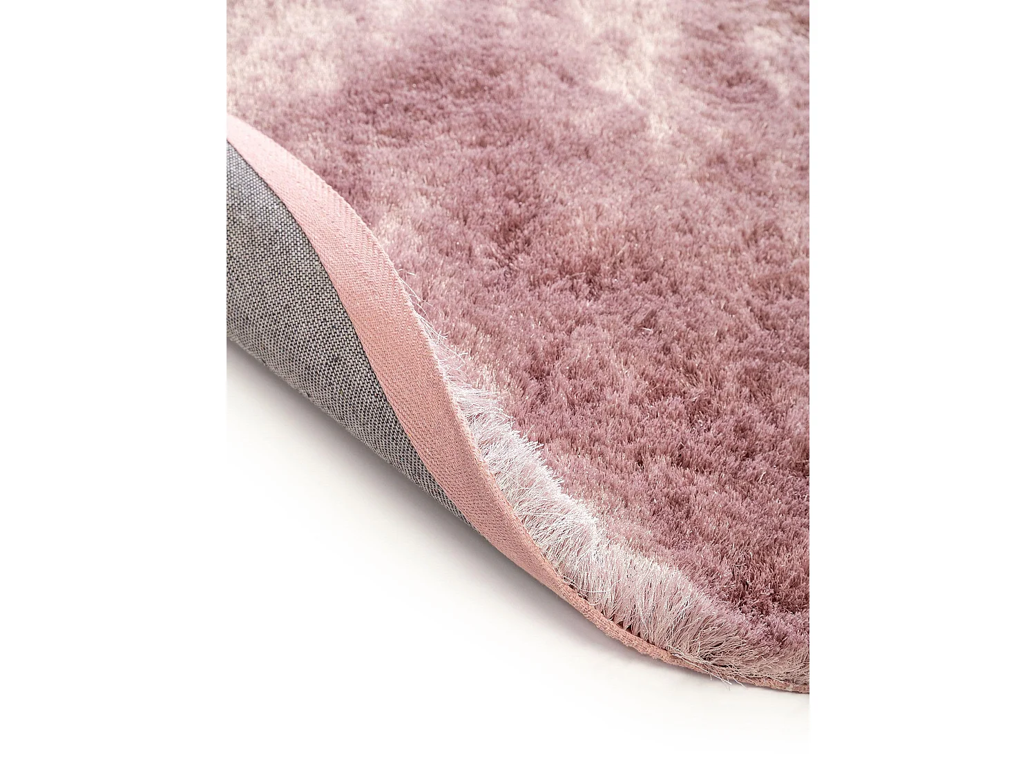 Tapis à poils longs Whisper Rose ø 80 cm rond