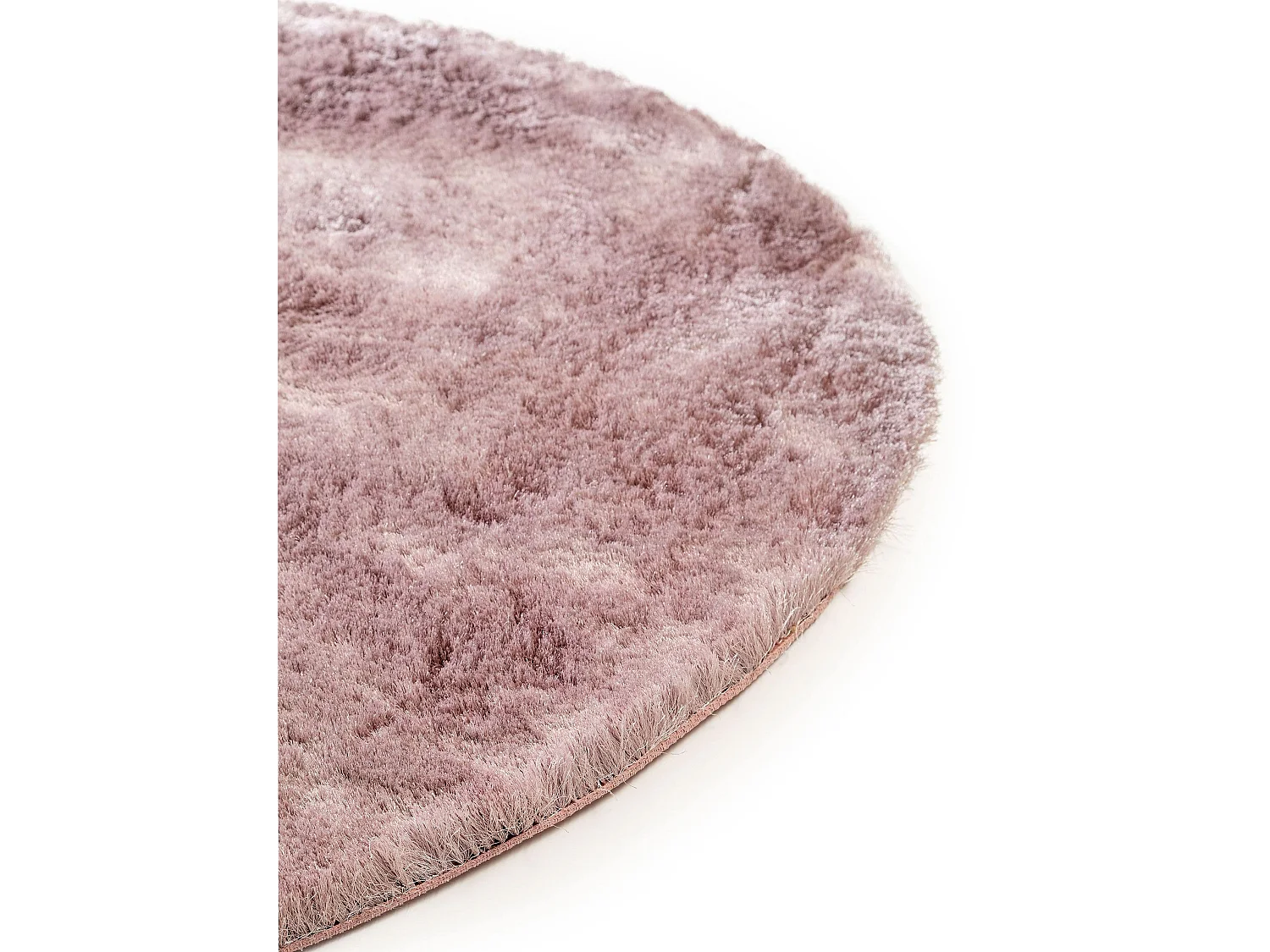 Tapis à poils longs Whisper Rose ø 80 cm rond