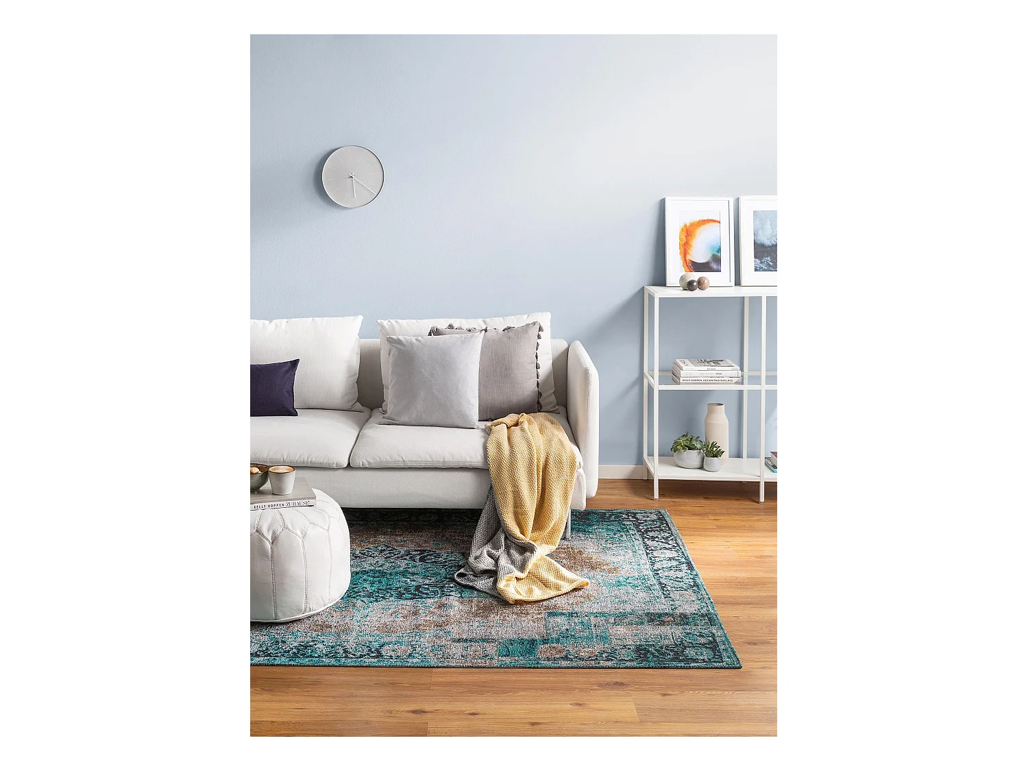 Tapis tissé à plat Tosca Turquoise 155x235 cm