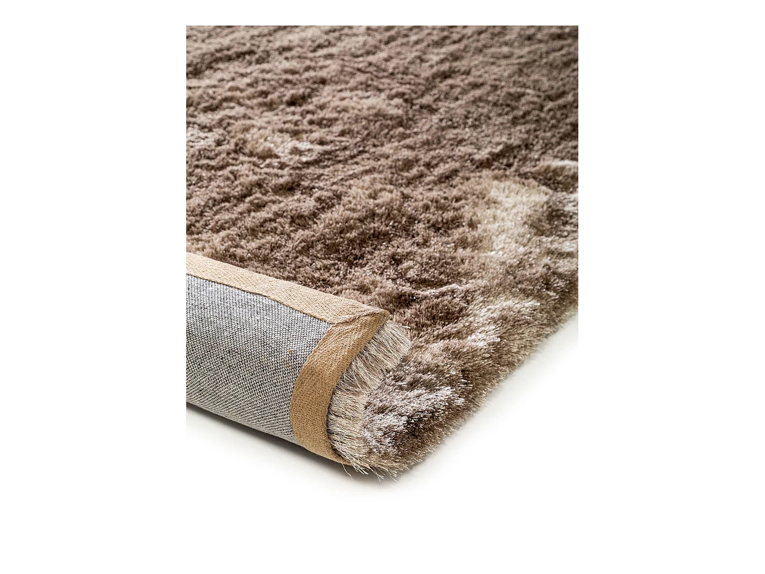 Tapis à poils longs Whisper Marron clair 200x200 cm