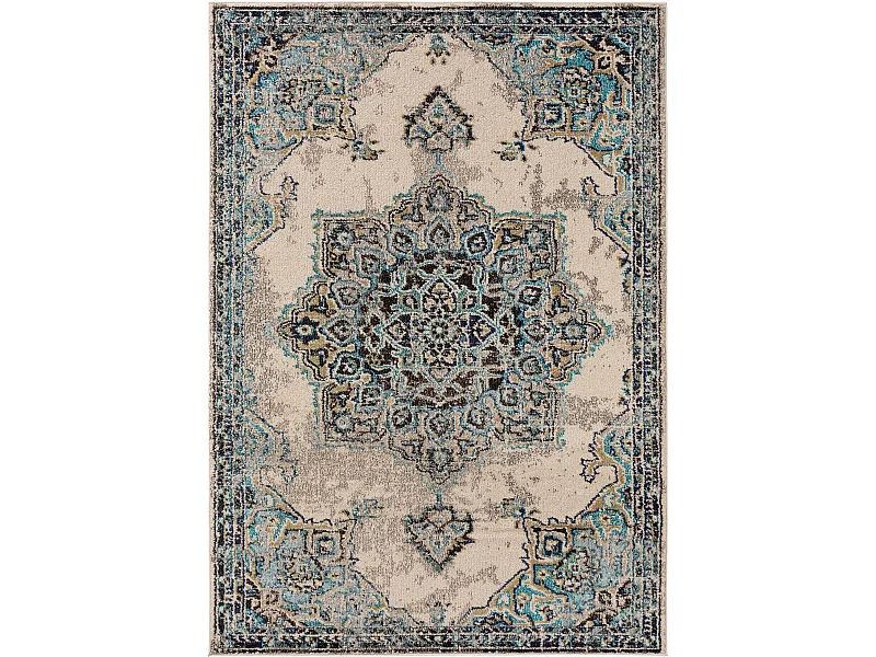 Tapis Casa Beige/Turquoise 140x200 cm
