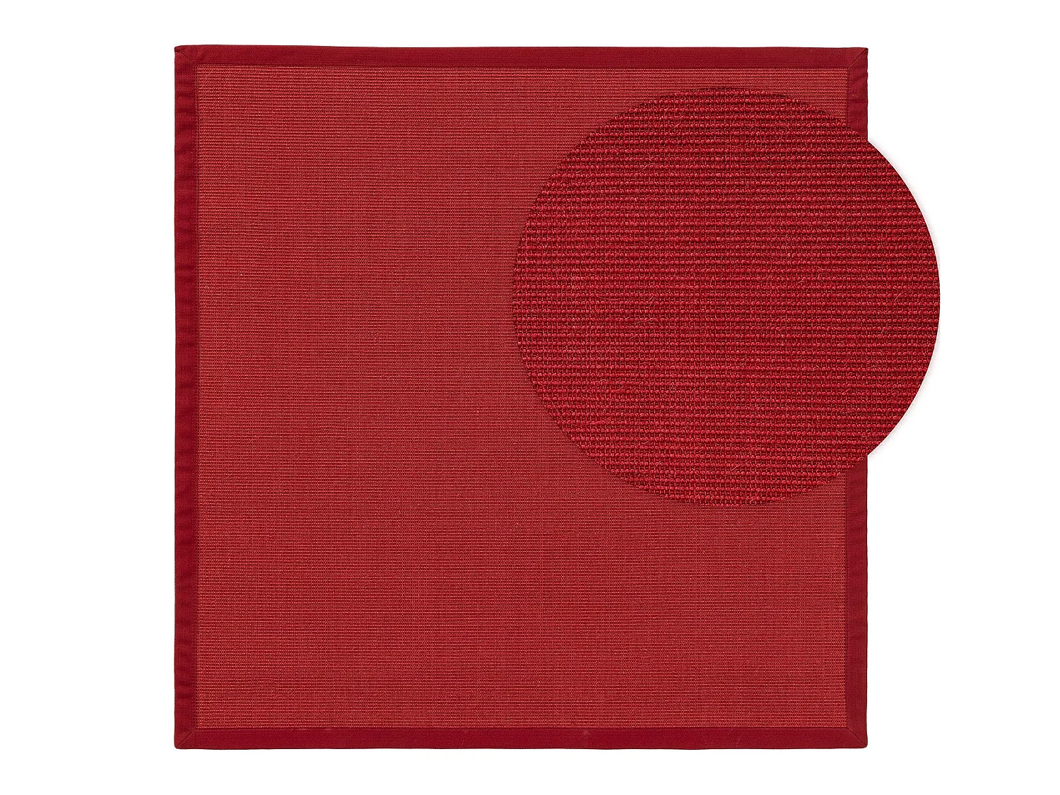 Tapis sisal Sana Rouge 150x150 cm