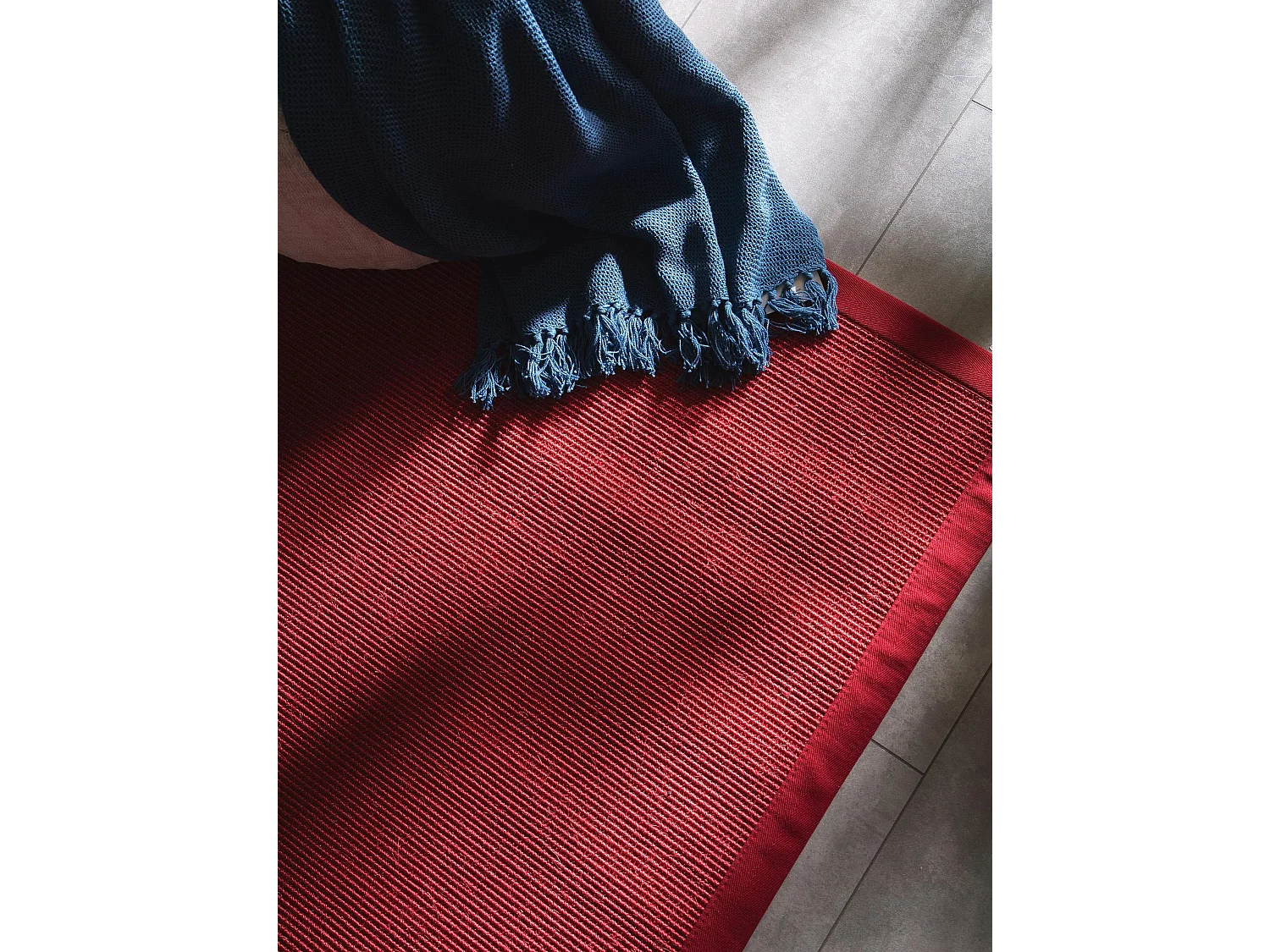 Tapis sisal Sana Rouge 150x150 cm