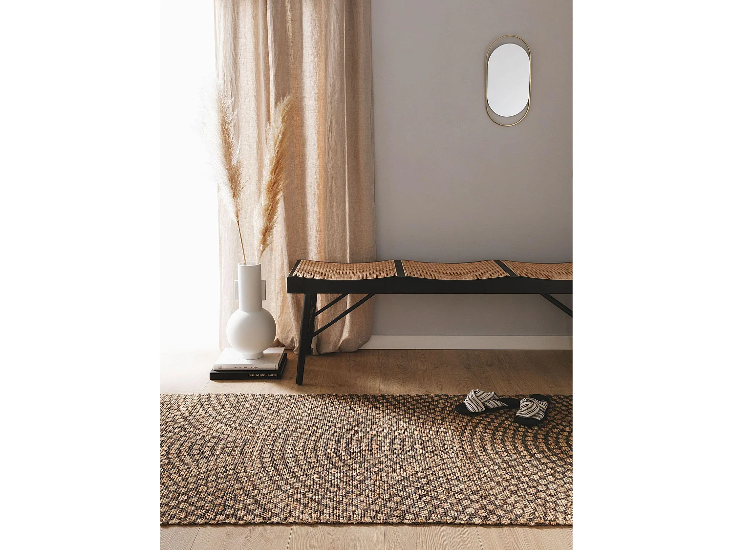 Tapis de jute Baru Beige/Marron 80x250 cm