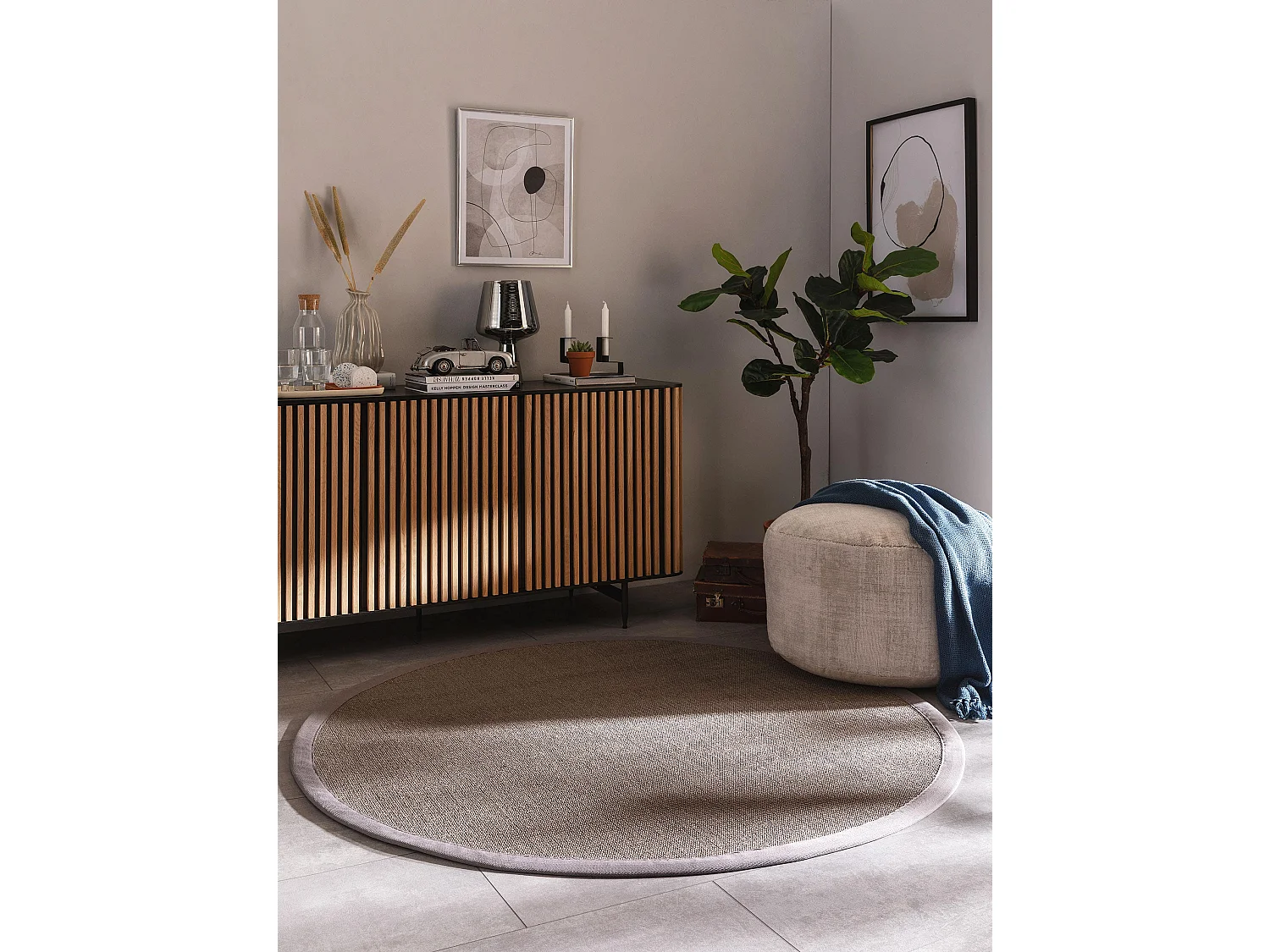 Tapis sisal Sana Gris ø 150 cm rond