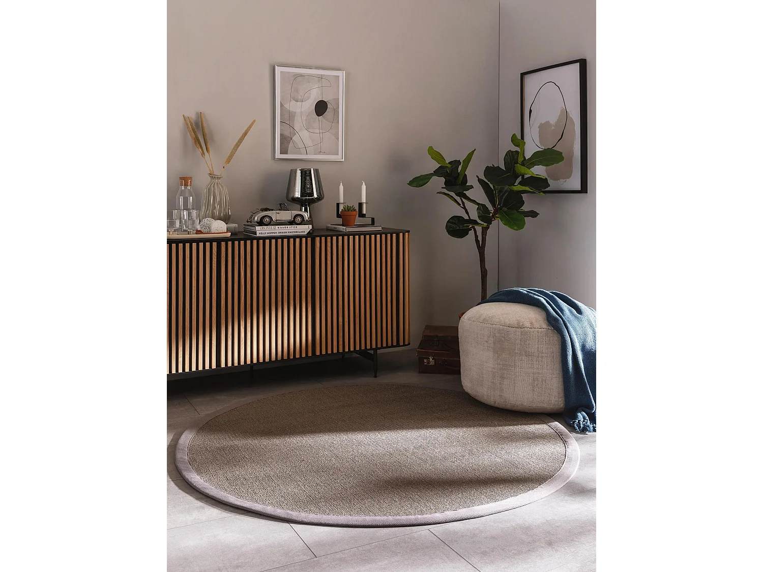 Tapis sisal Sana Gris ø 150 cm rond