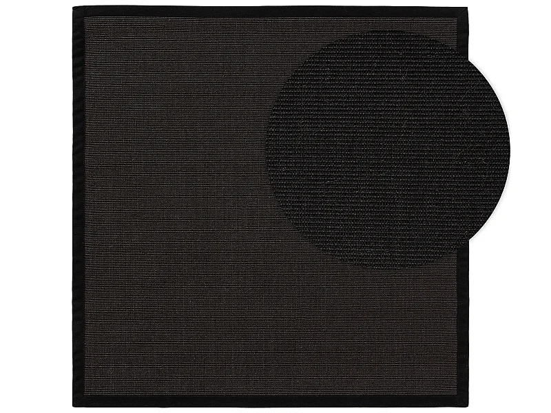 Tapis sisal Sana Noir 200x200 cm