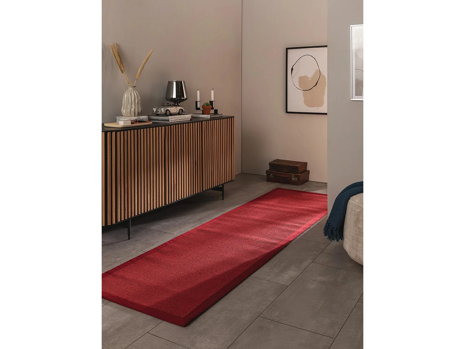 Tapis sisal Sana Rouge 70x240 cm