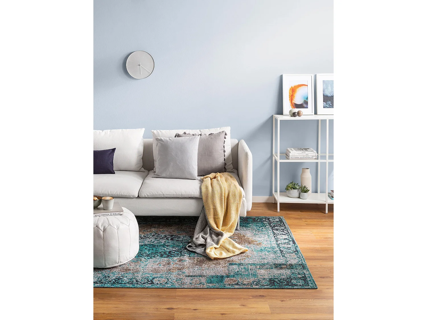 Tapis tissé à plat Tosca Turquoise 195x285 cm