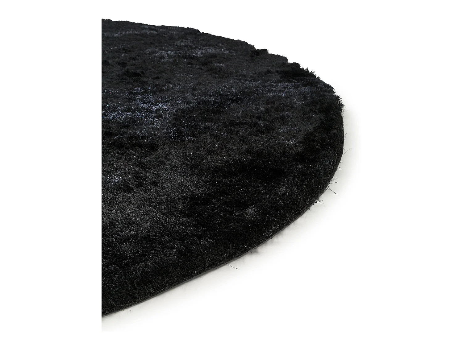 Tapis à poils longs Whisper Noir ø 80 cm rond
