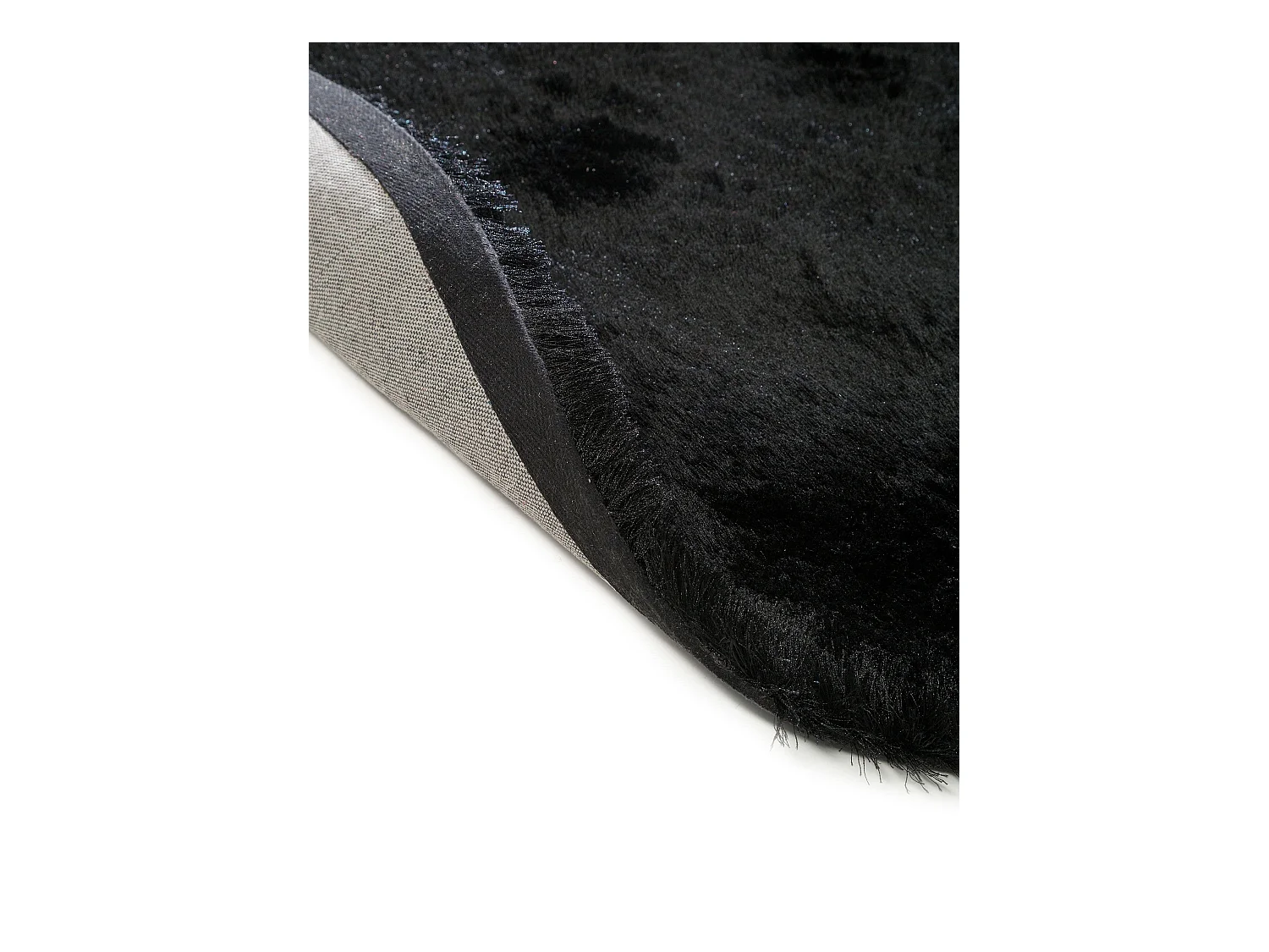 Tapis à poils longs Whisper Noir ø 80 cm rond