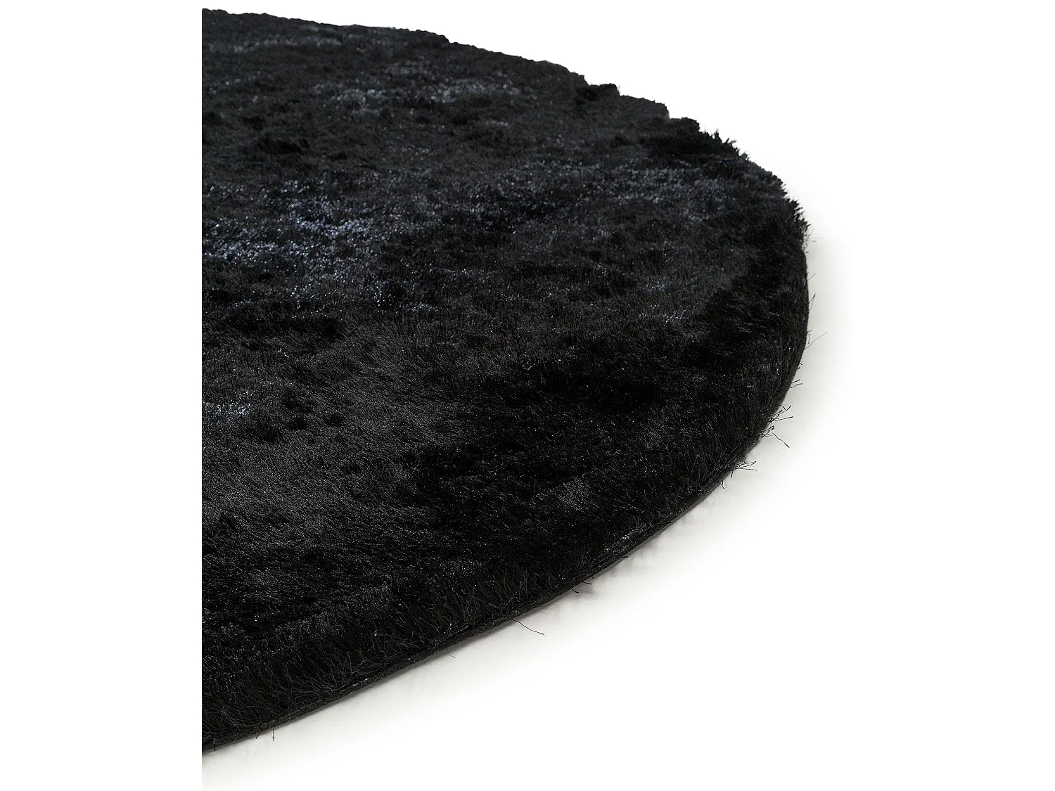 Tapis à poils longs Whisper Noir ø 80 cm rond