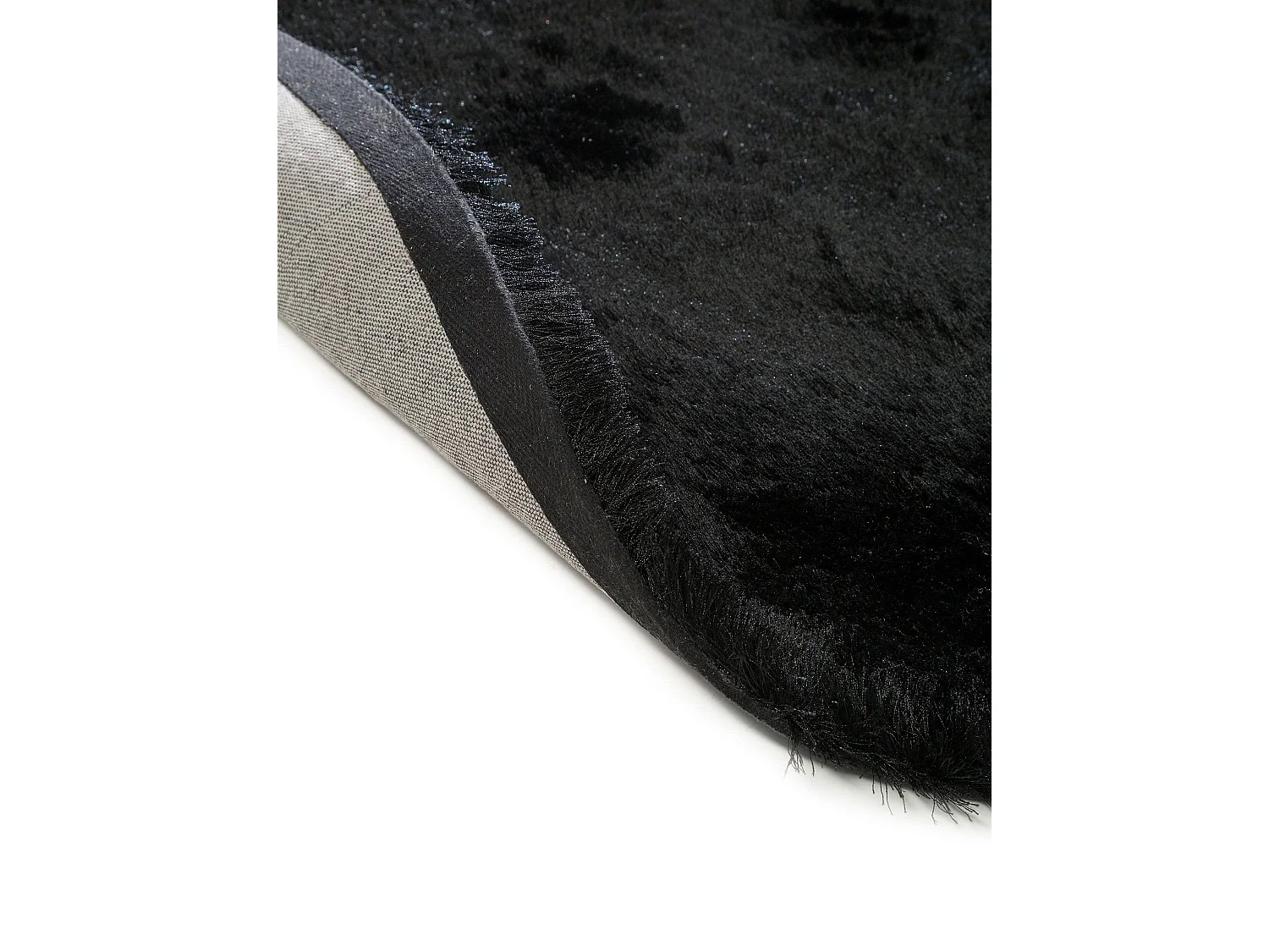 Tapis à poils longs Whisper Noir ø 80 cm rond