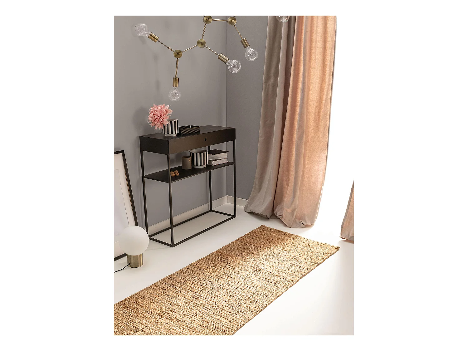Tapis de jute Cosmo Marron clair 80x250 cm