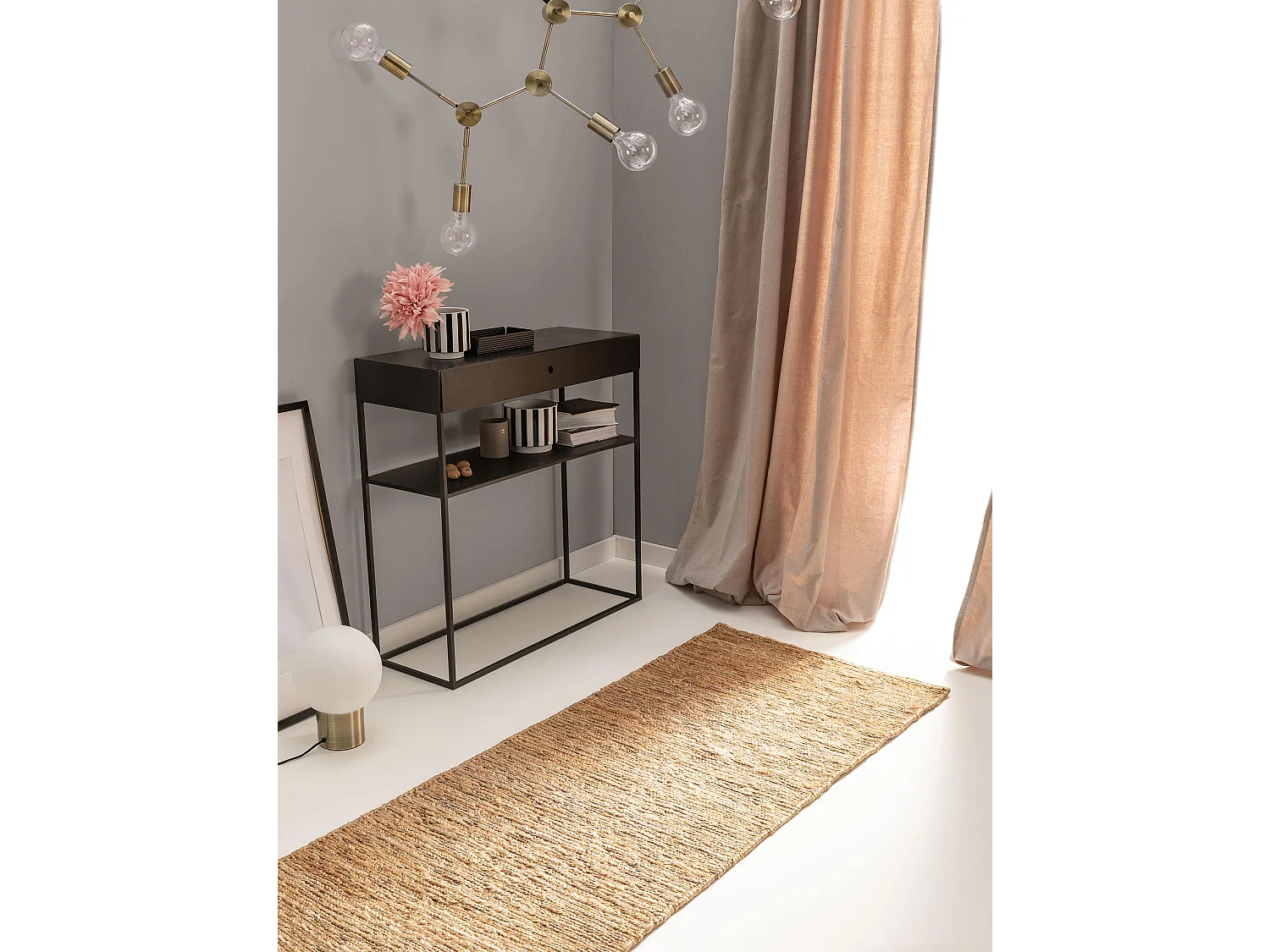 Tapis de jute Cosmo Marron clair 80x250 cm