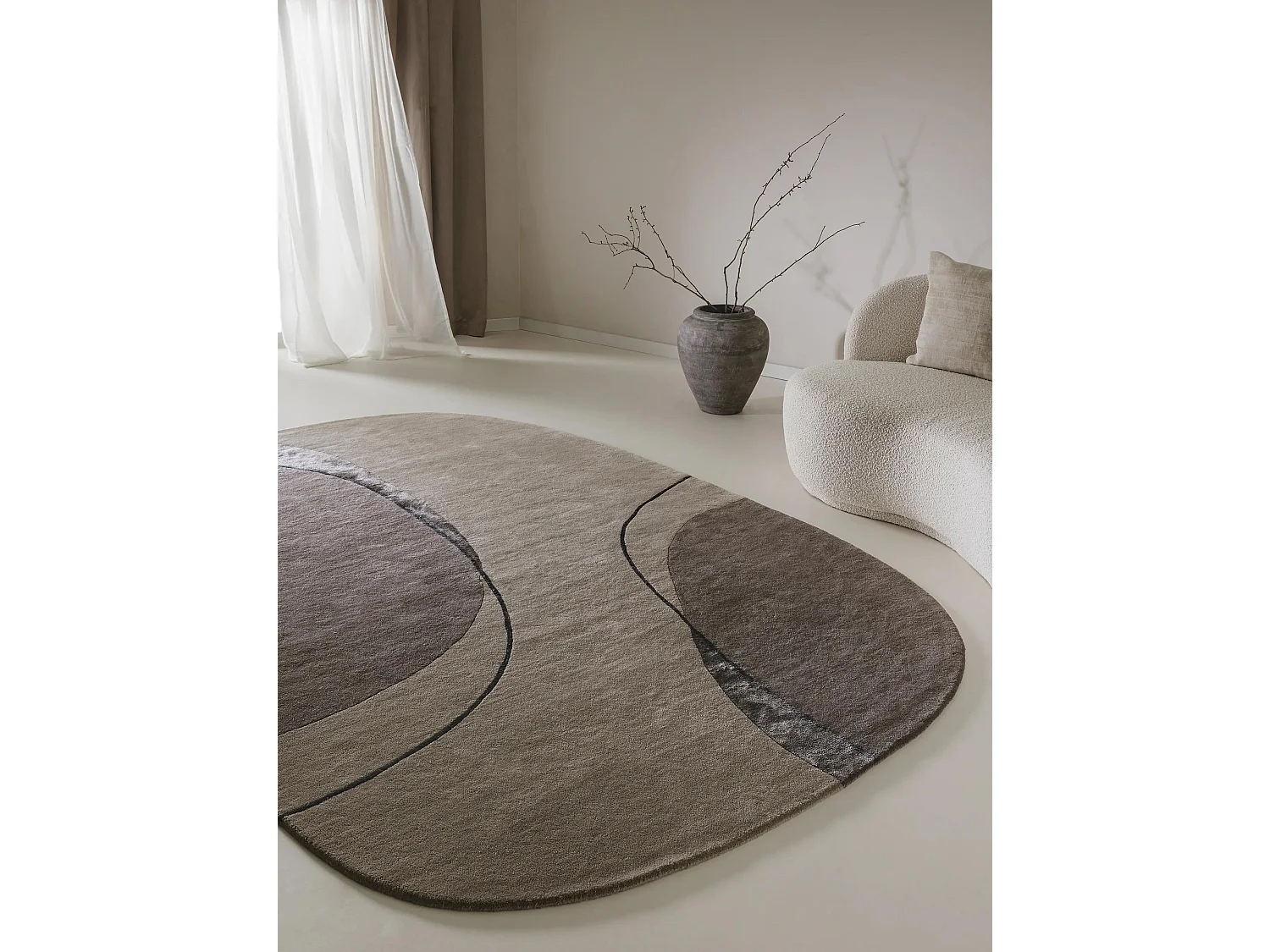 Tapis de laine Shape Taupe 160x230 cm