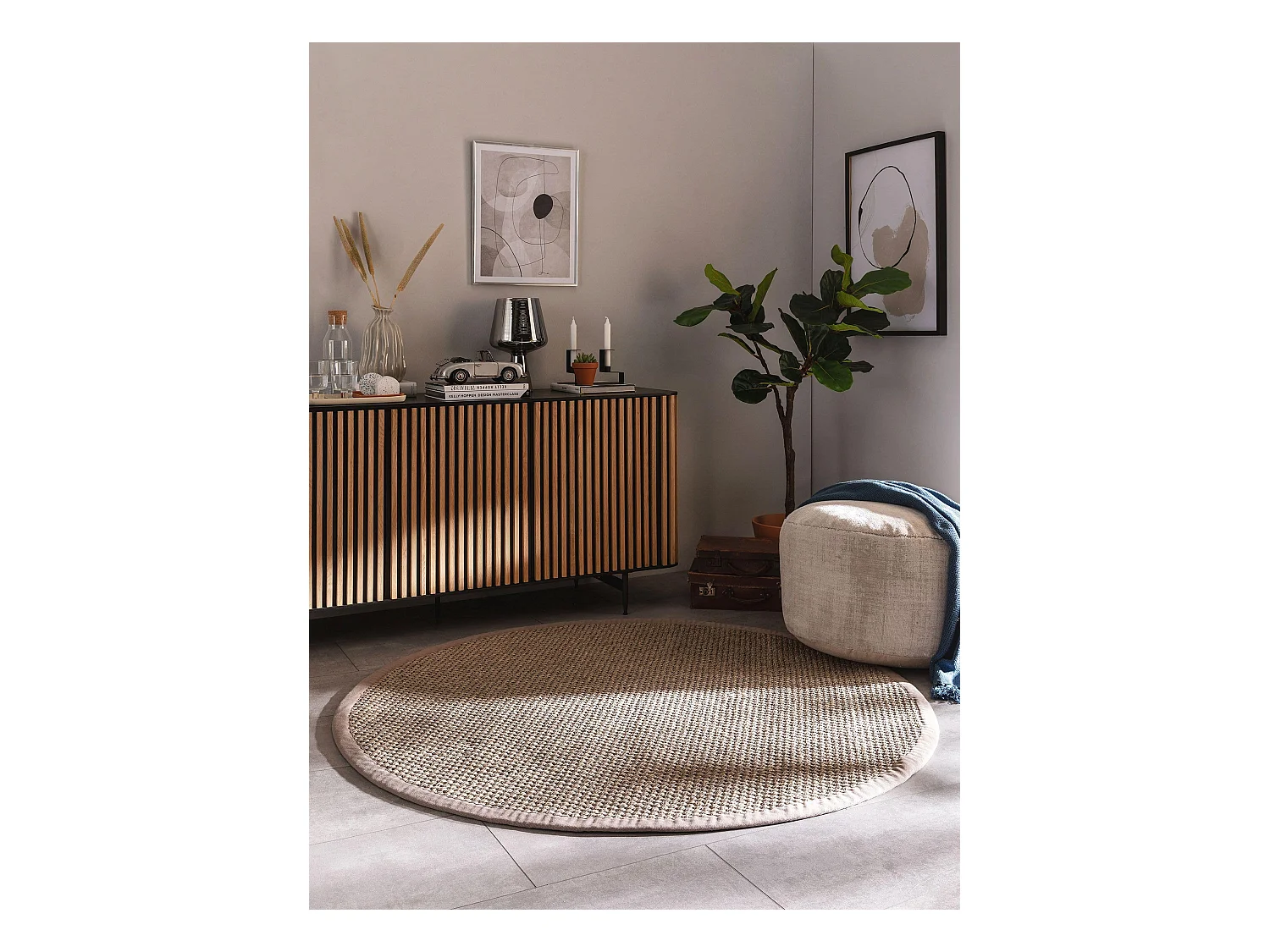 Tapis sisal Greta Gris ø 200 cm rond