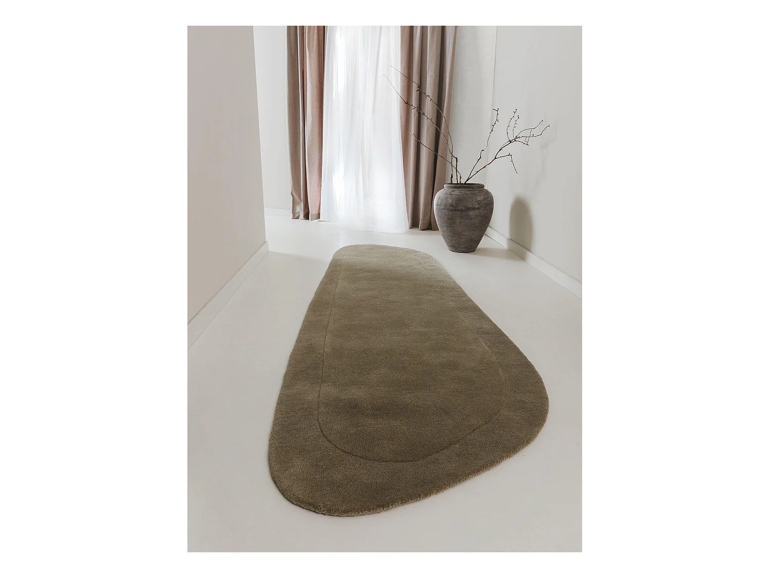 Tapis de laine Shape Vert clair 80x250 cm
