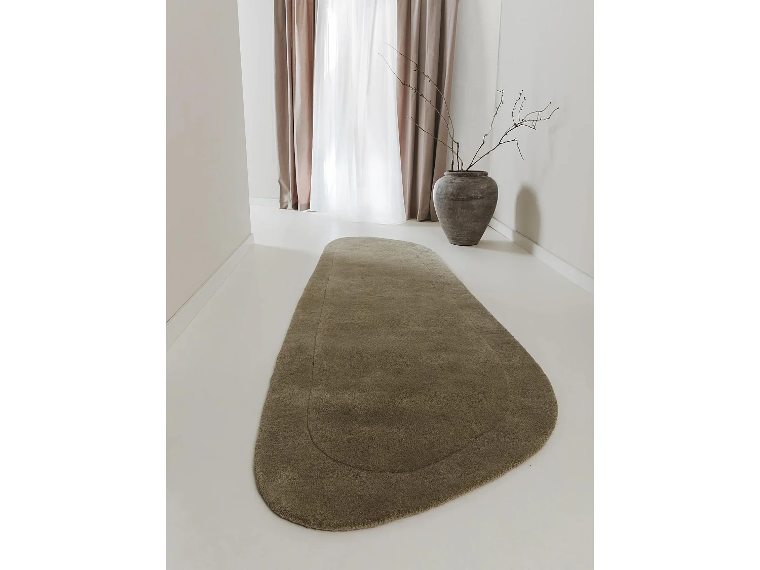 Tapis de laine Shape Vert clair 80x250 cm