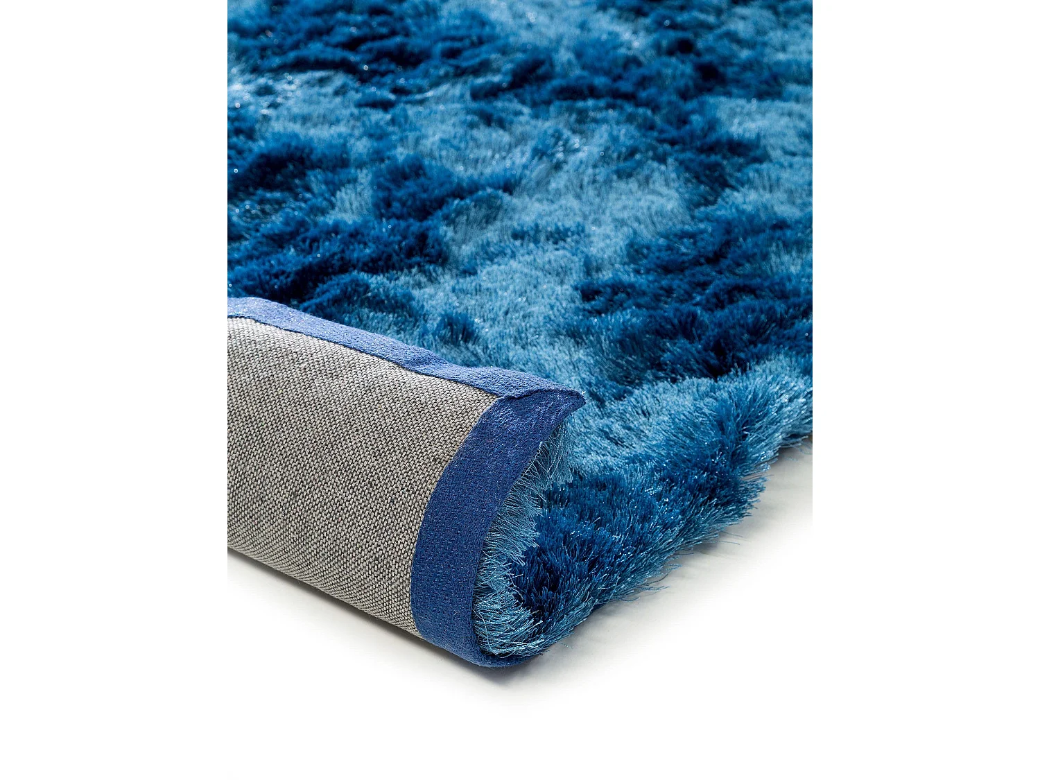 Tapis à poils longs Whisper Bleu 200x200 cm