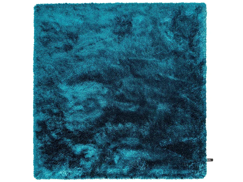 Tapis à poils longs Whisper Turquoise 150x150 cm