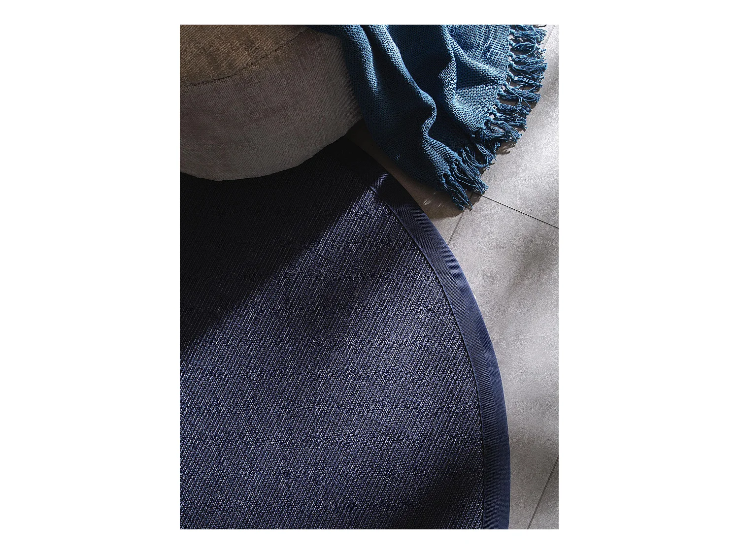 Tapis sisal Sana Bleu ø 200 cm rond