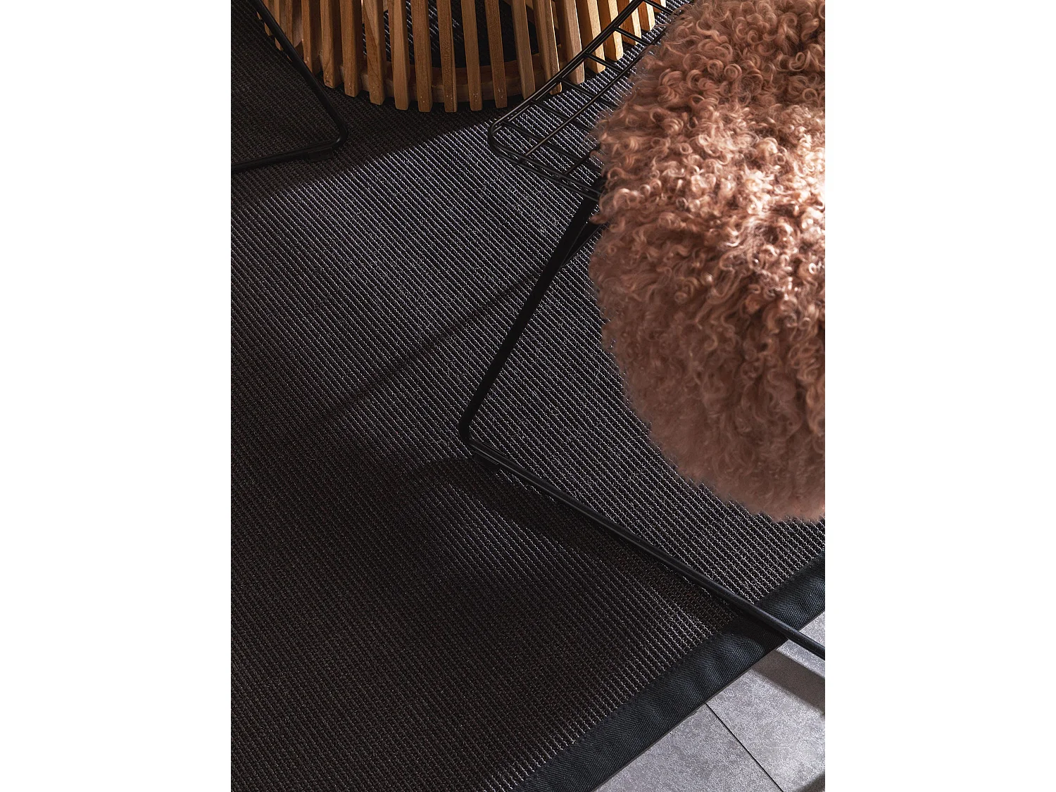 Tapis sisal Sana Noir 80x150 cm